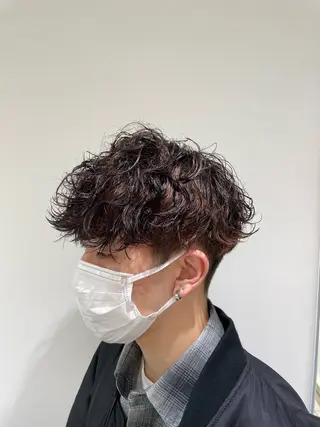 ショート パーマ 【シャドウパーマ センターパート】義心のヘアスタイル