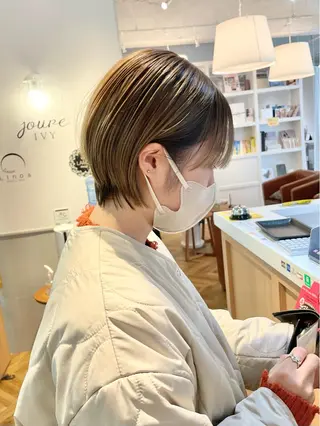 ショート カラー くがれいじ 梅田/ショート/ボブのヘアスタイル