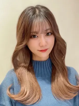 セミロング カラー 顔周り特化/韓国ヘア /レイヤー/吉野幸大のヘアスタイル