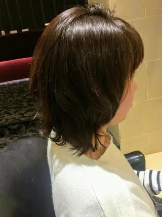 ミディアム パーマ カラー 畠村 美智子のヘアスタイル
