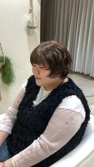 ショート カラー パーマ ヘアアレンジ 久野紗愛 【髪質改善　艶髪】のヘアスタイル