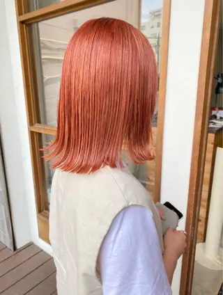 ミディアム カラー クロスパーマ× 透明感カラー✂︎のヘアスタイル