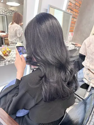 ロング カラー 赤みゼロカラー 藤並純のヘアスタイル