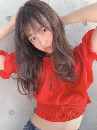 セミロング カラー ヘアアレンジ ネイル マツエク・マツパ アイブロウ 🤍ベージュ×艶髪 🤍Ryuta🤍のヘアスタイル