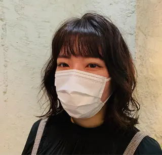 ミディアム パーマ 髪質改善ストレート/ ブリーチ／渋谷　福田のヘアスタイル