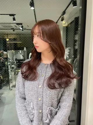ロング カラー レイヤーカット 韓国ヘアayameのヘアスタイル