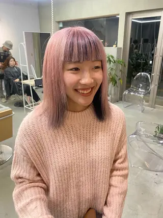 ミディアム カラー 前橋 姫奈のヘアスタイル