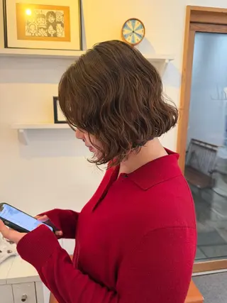 ミディアム カラー パーマ ヘアアレンジ 髪質改善ストレート✨ パーマヘア✨YUKIのヘアスタイル