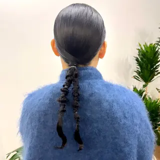 セミロング カラー ヘアアレンジ HIROKO / 透明感暖色カラー🎀のヘアスタイル