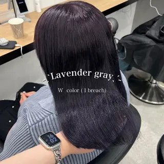 ロング カラー 暗髪🩶ラベンダー/ ブルー/ユウナ🤍のヘアスタイル