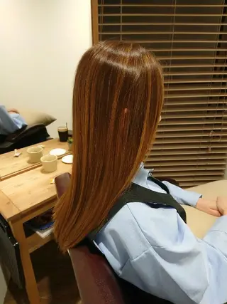 ロング カラー ハイライト⭐️上野 高広のヘアスタイル