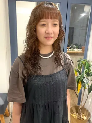 セミロング カラー パーマ 上品な暖色/丸みボブ Chie🪷のヘアスタイル