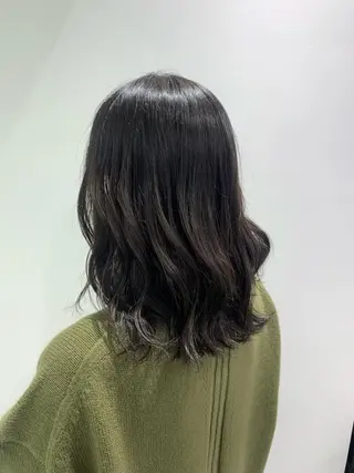 ミディアム カラー パーマ ヘアアレンジ ネイル マツエク・マツパ 韓国風ベージュ🤎 赤みなし🌿横浜🤎のヘアスタイル