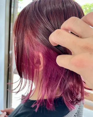 ミディアム カラー lanugo 越打　優のヘアスタイル