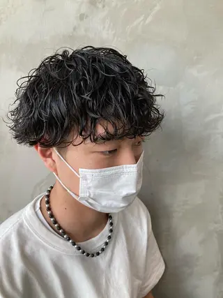 ショート パーマ メンズ 波巻きスパイラルパー マ/シャドウパーマ駿のヘアスタイル