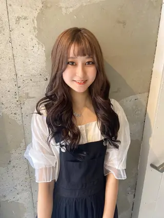 ミディアム カラー ウルフカット レイヤーカット上柿のヘアスタイル