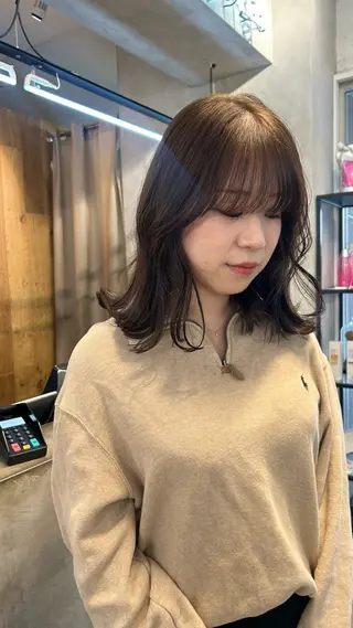 ミディアム カラー じゅわっと暖色カラー 🍊Moemiのヘアスタイル