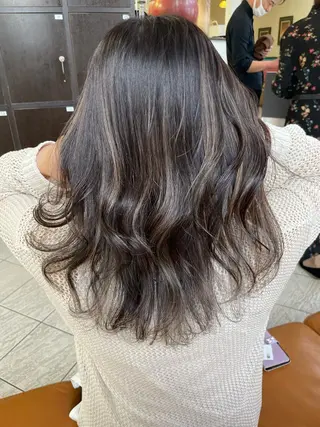 セミロング カラー コレットヘアー 田中アヤノのヘアスタイル