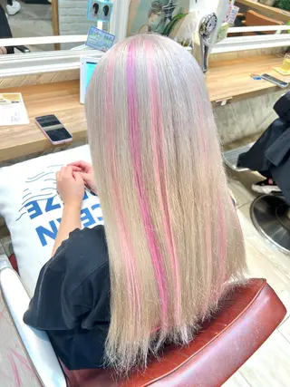 セミロング 髪質改善🫧艶カラー ✨エクステ🎀しゅりのヘアスタイル
