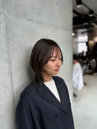 ミディアム カラー パーマ レイヤー/グレージュ 髪質改善/コウスケのヘアスタイル