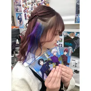 ミディアム カラー 推しカラー✨ オタク美容師ユウカのヘアスタイル