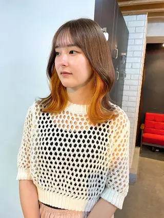 ミディアム 横山 奈央のヘアスタイル