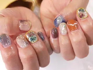 ネイル はばすみれ🎀ﾈｲﾙ 光ﾌｪｲｼｬﾙ ﾍｱのネイルデザイン