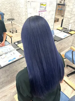セミロング カラー メンズ ☁️かずき☁️青.紫 推し活カラー💫のヘアスタイル