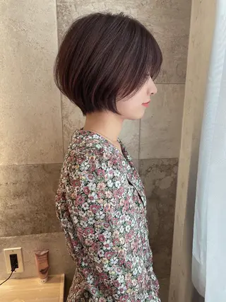 ショート カラー 木屋元一/透明感 /前髪/ショートボブのヘアスタイル