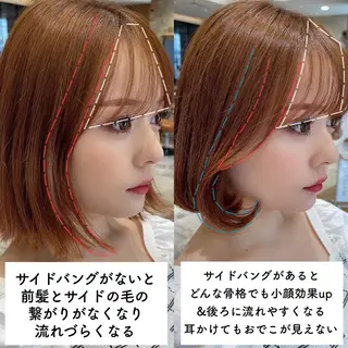 ミディアム カラー パーマ ヘアアレンジ 骨格別小顔カット/ 顔周りカット/金井のヘアスタイル