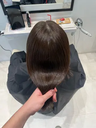 セミロング カラー k-twoたき✨艶感 カラー/美髪矯正のヘアスタイル