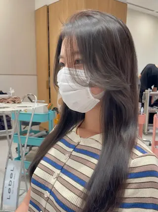 ミディアム カラー 顔周り特化/韓国ヘア /レイヤー/吉野幸大のヘアスタイル