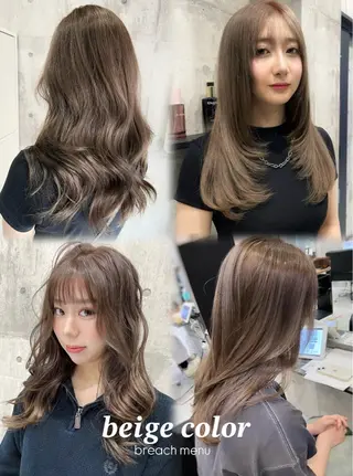 カラー ダブルカラー／レイヤ ーカット𝓜𝓐𝓞のヘアスタイル