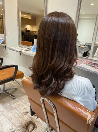セミロング パーマ 小顔/似合わせカット 杉山莉菜のヘアスタイル