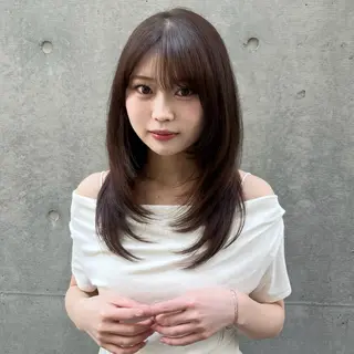 ミディアム カラー ひなこ♡艶カラー/ ベージュ🤍透明感のヘアスタイル