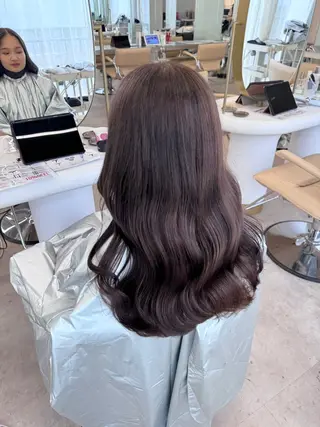 セミロング 透明感カラー🫧⌇ AO🫐🩵のヘアスタイル