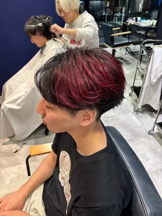 ショート カラー メンズ メンズ専門/阿部修士 カットモデル募集中のヘアスタイル