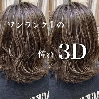 ミディアム カラー ヘアアレンジ 白髪ぼかしハイライト 茗荷谷駅徒歩2分のヘアスタイル
