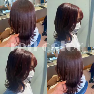 ミディアム カラー 小澤 志穂のヘアスタイル