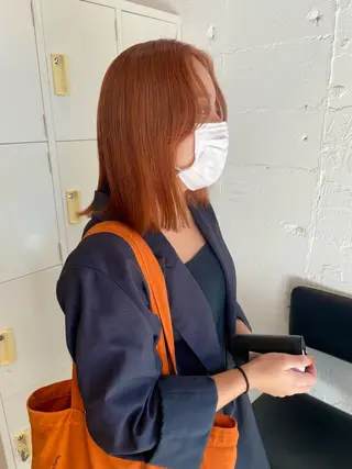 ミディアム カラー ヘアアレンジ satsuki 暖色・ブラウンカラーのヘアスタイル
