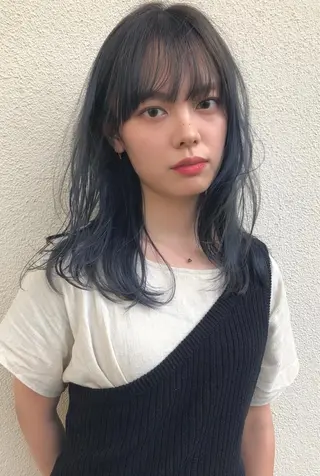 ロング カラー Pia ツボイ ケイタのヘアスタイル