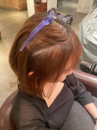 ミディアム パーマ 髪質改善&縮毛矯正 カット/soyaのヘアスタイル