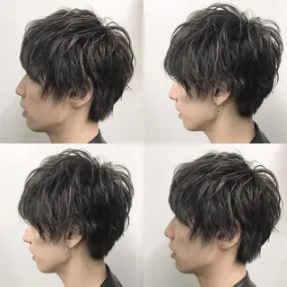 ショート カラー パーマ ヘアアレンジ メンズ 🫧柔色/トレンド カラー/川辺晴加のヘアスタイル