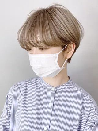 ショート カラー パーマ ヘアアレンジ ITbyALBUM 中野店のヘアスタイル