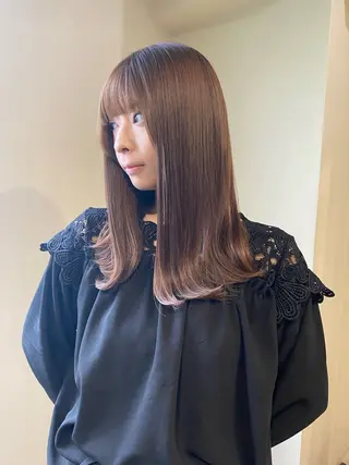 ミディアム カラー ブリーチなしベージュ カラー✨Takeのヘアスタイル