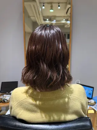 ミディアム 大人可愛い♡コテ巻き パーマ🌼杉田 萌恵のヘアスタイル