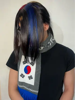 セミロング カラー 渡邉 舞のヘアスタイル