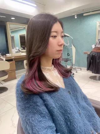 セミロング カラー 店長福島成美/髪質 改善縮毛矯正/カラーのヘアスタイル