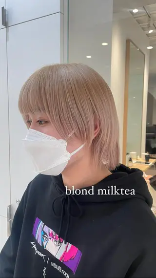 ショート カラー ヘアアレンジ 🫧柔色/トレンド カラー/川辺晴加のヘアスタイル