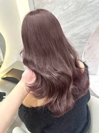 セミロング カラー Rio🎀ブリーチ なし透明感♡顔周り♡のヘアスタイル